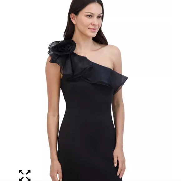$208 Eliza J Women One-Shoulder Rosette-Detail Evening Gown Sz 10 NWT Old Money - Picture 2 of 14